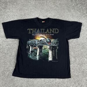 Vintage River Kwai Thailand Shirt Mens Large JOLIGOLF Tourist Tee Souvenir 90s